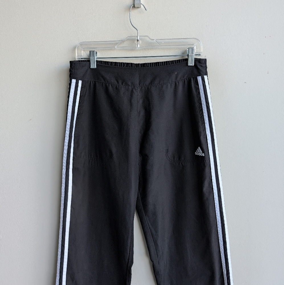 Adidas Black Track Pants with White Stripes - Picture 3 of 5